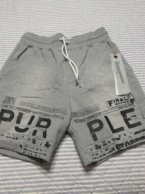 Men's Gray Graphic Athletic Drawstring Shorts